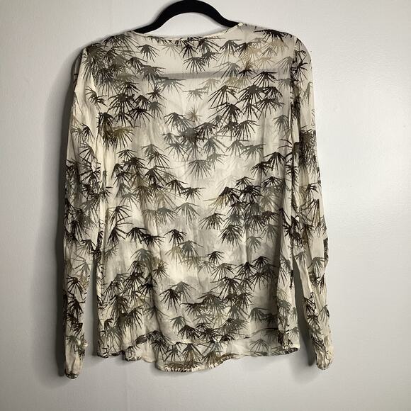 Tommy Bahama Women's Tropical Print Sheer Silk Long Sleeve Tie Front‎ Blouse XS - Picture 8 of 8